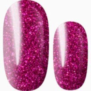 3 for 15 - LILY & FOX - LIPSTICK PINK Nail Stickers Wrap Strips Pink Glitter